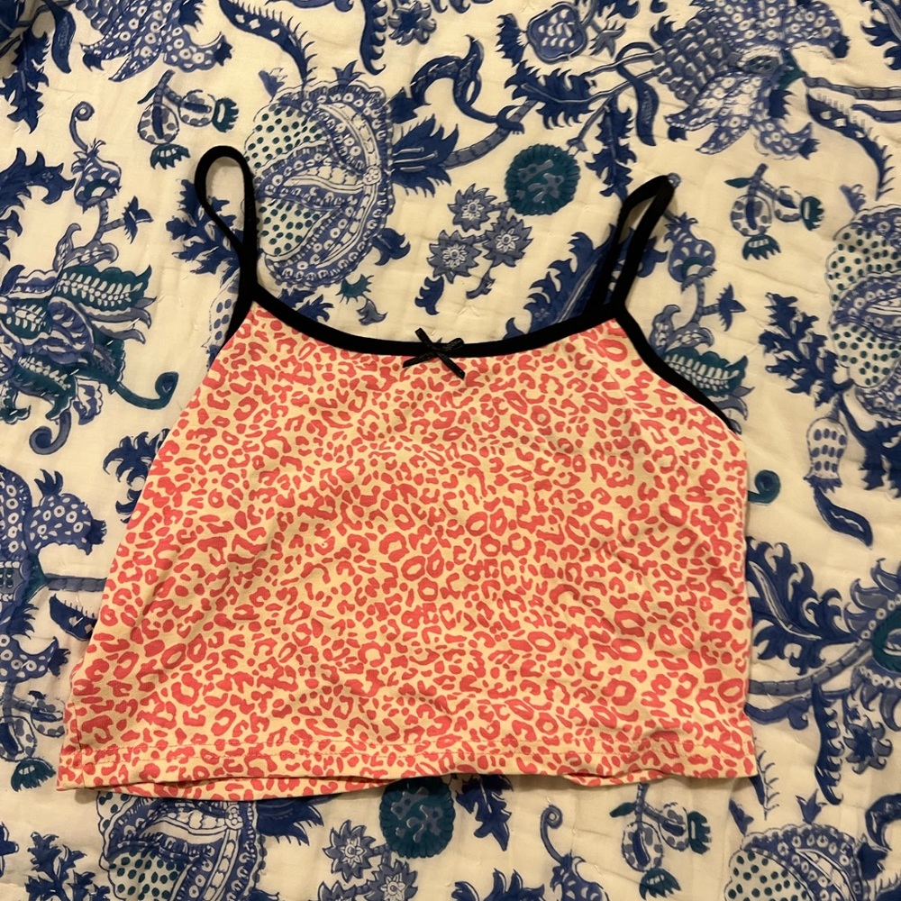 Pink Cheetah Print Tank Top Crop